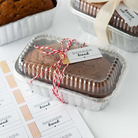 Banana Bread Packaging, Mini Banana Bread Loaves, Banana Bread Loaves, Mini Banana Bread, Mini Bread Loaves, Easy Ice Cream Sandwiches, Bread Gifts, Sherbet Punch, Bake Sale Packaging