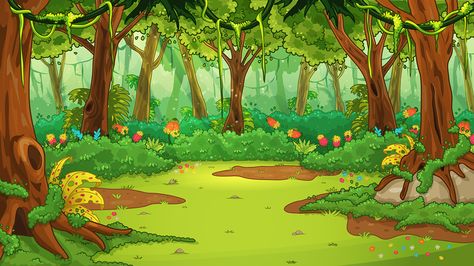 Nature Vector Backgrounds on Behance Cartoon Background Images Hd, Jungle Background For Editing, Cartoon Background Images, 3d Background Images, Jungle Images, Jungle Cartoon, Jungle Background, Forest Cartoon, Gambar Lanskap