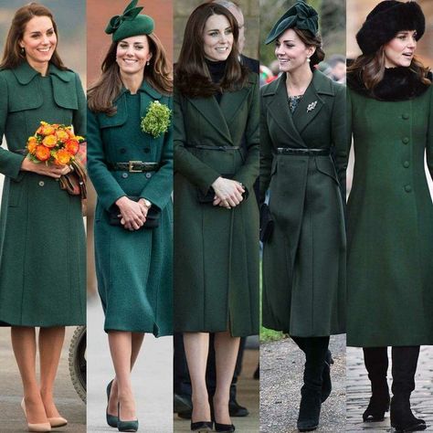 Green Coat Outfit Winter, Gray Hair Women, Kate Middleton Style Outfits, Düşes Kate, Looks Kate Middleton, Royalty Fashion, Princess Katherine, Kate Middleton Outfits, Kate And Meghan