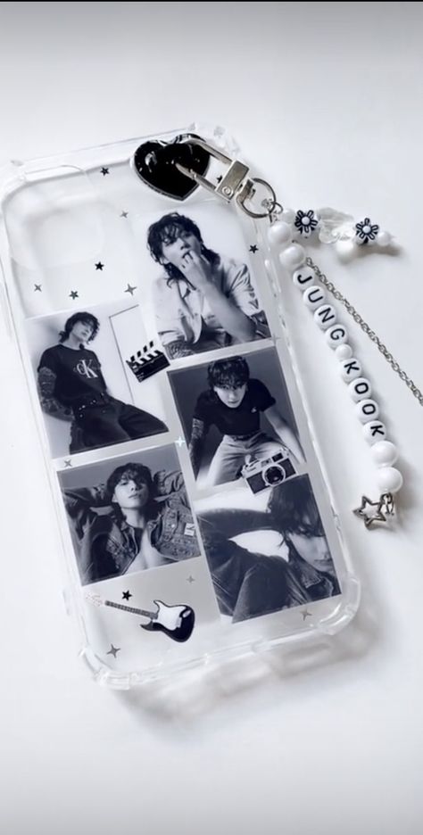 Jungkook Phone Case Ideas, Bts Phone Case Aesthetic, Kpop Phone Cases Aesthetic, Jungkook Phone Case, Bts Phone Case, Diy Phone Case Design, Kpop Phone Cases, K Crafts, Kpop Diy