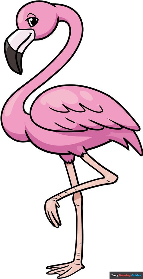 Learn How to Draw a Cartoon Flamingo: Easy Step-by-Step Drawing Tutorial for Kids and Beginners. See the full tutorial at https://easydrawingguides.com/how-to-draw-a-cartoon-flamingo/ . Kawaii, Flamingo Drawings Easy, Pictures Of Flamingos, Flamingo Easy Drawing, How To Draw A Flamingo, Easy Flamingo Drawing, Cute Flamingo Drawing, Flamingo Drawing Simple, Flamingo Template