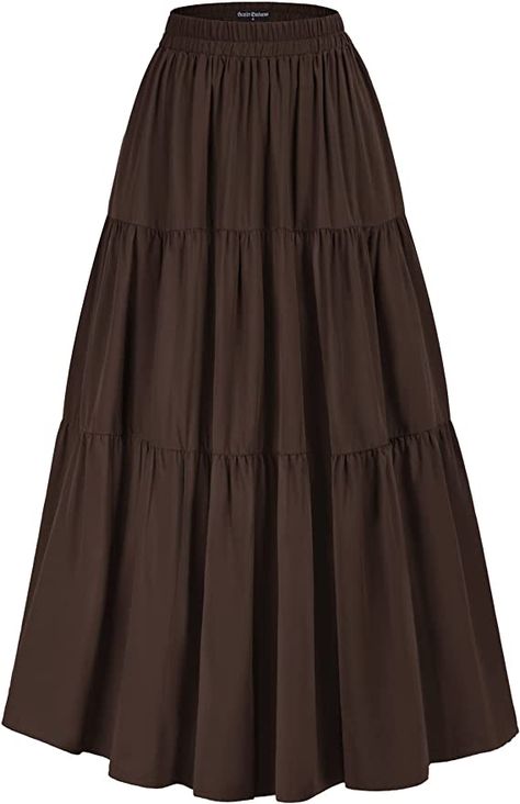 Maxi Skirt With Pockets, Brown Maxi Skirts, Estilo Hijab, Long Skirt Outfits, Maxi Skirt Outfits, Long Skirts For Women, Brown Skirts, Long Maxi Skirts, Long Skirts