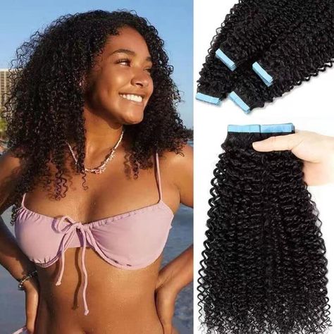 Click here to buy Urbeauty Tape in Hair Extensions Increase Hair Length, Hair Lengthening, Affordable Human Hair Wigs, Transitioning Hair, Hair Black Women, Black Hair Extensions, Split Hair, Curly Hair Extensions, Step By Step Hairstyles