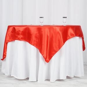 Red Collection Banquet Table, Table Overlays, Party Table Cloth, Chair Sashes, White Table Cloth, Banquet Tables, Square Tablecloth, Satin Color, Wedding Catering