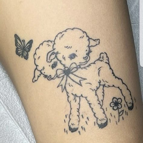 Two Headed Lamb Tattoo, Lamb Tattoo, Sheep Tattoo, Armband Tattoos, Clown Tattoo, Bunny Tattoos, Spooky Tattoos, Cute Little Tattoos, Cute Tiny Tattoos