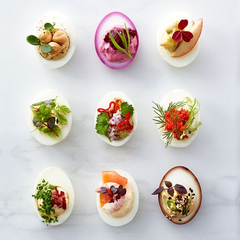 Pretty Plated Food, Extravagant Appetizers, Deviled Eggs Presentation, Fine Dining Fingerfood, Creative Deviled Eggs, Tulip Deviled Eggs, Christmas Deviled Eggs Ideas, Easter Starters, Finger Food Brunch