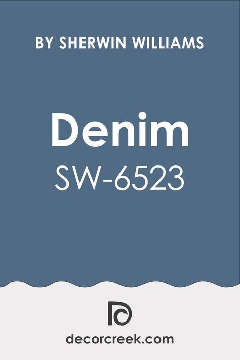 Denim SW 6523 Paint Color by Sherwin-Williams Denim Blue Sherwin Williams, Sw Denim Paint Color, Denim Blue Paint Sherwin Williams, Sherwin Williams Denim Blue, Denim Sherwin Williams, Sherwin Williams Denim, Sw Denim, Denim Blue Paint, Sherman Williams Paint