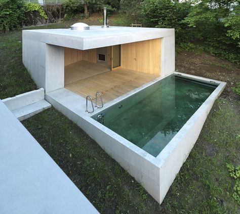 Piscina Container, Architecture Pictures, Interesting Architecture, Cool Swimming Pools, Concrete Pool, Colourful Designs, Small Pools, Nature Life, Swimming Pool Spa