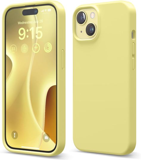 Amazon.com: elago Compatible with iPhone 15 Case, Liquid Silicone Case, Full Body Protective Cover, Shockproof, Slim Phone Case, Anti-Scratch Soft Microfiber Lining, 6.1 inch (Yellow) : Cell Phones & Accessories Yellow Iphone Case, Yellow Case, Pastel Green, Phone Covers, Phones Accessories, Silicon Case, Cell Phones, Full Body, Iphone 15