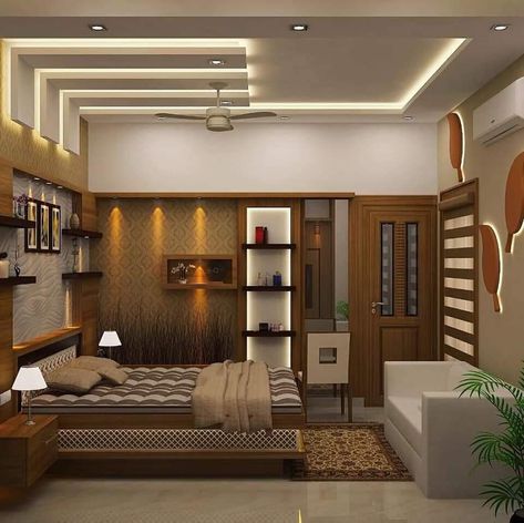 Bedroom design by Imran Sha from Kollam. Pop Design For Bed Rooms, Simple Pop Bedroom Design, Bedroom Fallceiling Designs, Fall Ceiling In Bedroom, Fall Celling Design For Bedroom Modern, Bed False Ceiling Design, Pop Down Ceiling Design Bedrooms, Fall Ceiling Bedroom Design, Simple False Ceiling For Bedroom