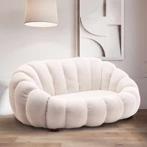 House of Velvet Papasan Sofa – Plush Sofas For Living Room, White Color, Teddy Upholstery, Sofas Boucle, Fancy Chair, Round Arms, Comfortable Modern Seat, Cute Freaky Chair, Cozy Sofa Living Room Arrangement, Fancy Chair, Room Arrangement, Round Sectional, Living Room Arrangements, Chic Lounge, Cozy Sofa, Plush Sofa, Living Room Lounge