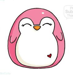 Kawaii Girl Drawings, Pink Penguin, Kawaii Penguin, Cute Animal Drawings Kawaii, Simple Cartoon, Cute Kawaii Drawings, Cute Cartoon Drawings, Kawaii Doodles, Cute Easy Drawings