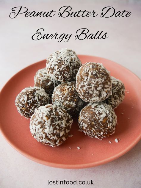 My peanut butter date energy balls are a go-to easy snack, combining peanut butter with medjool dates and adding cocoa powder and cinnamon for an extra hit of flavour. This peanut butter date energy balls recipe is both gluten free and vegan. Date Energy Balls, Energy Balls Recipe, Peanut Butter Energy Balls, Energy Balls Healthy, Crunchy Peanut Butter, Energy Ball Recipe, Coconut Peanut Butter, Plant Based Protein Powder, Peanut Butter Balls