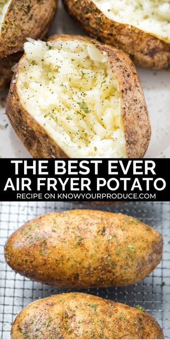 Cuisinart Air Fryer, Air Fryer Potato, Best Baked Potato, Air Fryer Baked Potato, Air Fryer Recipes Snacks, New Air Fryer Recipes, Air Fryer Foods, Food Air Fryer, Air Fryer Food