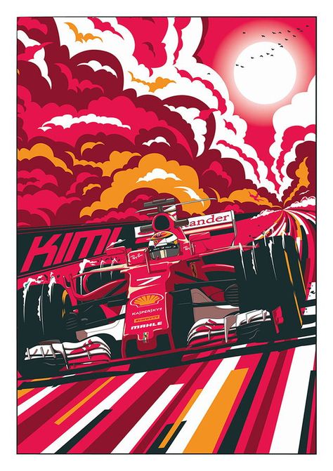 Ferrari F1 Artwork, Ferrari Art Design, Formula 1 Car Illustration, F1 Pop Art, F1 Poster Design Ferrari, Kimi Raikkonen Poster, F1 Car Illustration, Ferrari Poster F1, F1 Art Paintings