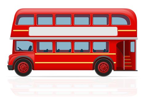 london red bus vector illustration Bus Clipart, Cartoon School Bus, Bus Drawing, London Red Bus, Bus Cartoon, Bus Art, Cute Vans, Sightseeing Bus, London Red