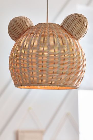 Natural Teddy Bear Rattan Easy Fit Shade Nursery Lighting Ceiling, Teddy Bear Room Decor, Teddy Bear Nursery Theme, Teddy Bear Bedroom, Teddy Bear Room, Bear Nursery Theme, Teddy Nursery, Teddy Bear Nursery Decor, Baby Bear Nursery