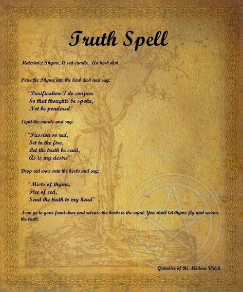 Spell Book Ideas, Truth Spells, Witchcraft Ideas, Truth Spell, Witchcraft Spells For Beginners, Charmed Book Of Shadows, Spells For Beginners, Magic Spell Book, Healing Spells