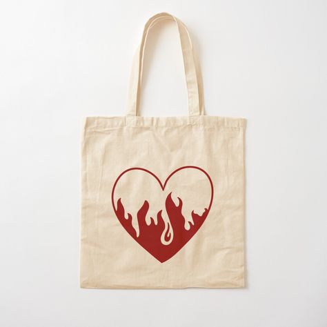 100% cotton reusable shopping carry bag with digital print on one side. Flame Heart Croquis, Desain Tote Bag Aesthetic, Desain Tote Bag Simple, Drawings On Bags, Desain Totebag Aesthetic, Tote Bag Ideas Aesthetic, Tote Bag Embroidery Ideas Aesthetic, Painted Tote Bag Aesthetic, Tote Bag Drawing Ideas