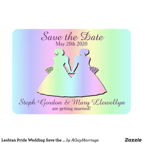 Lesbian Pride Wedding Save the Date Card Colorful Save The Date, Pride Wedding, Gay Wedding Invitations, Letters To My Husband, Marriage Announcement, Best Marriage Advice, Two Brides, Hold Hands, Best Dating Apps