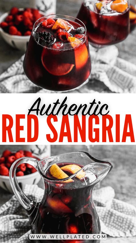 Red Sangria Pitcher Recipe, Cabernet Sangria Recipe, How To Make A Sangria, Red Sangria Recipes Without Brandy, Simple Red Sangria Recipes, Bubbly Sangria Recipes, Classic Red Sangria, Sangria Punch Bowl, Best Sangria Recipe Red Wines