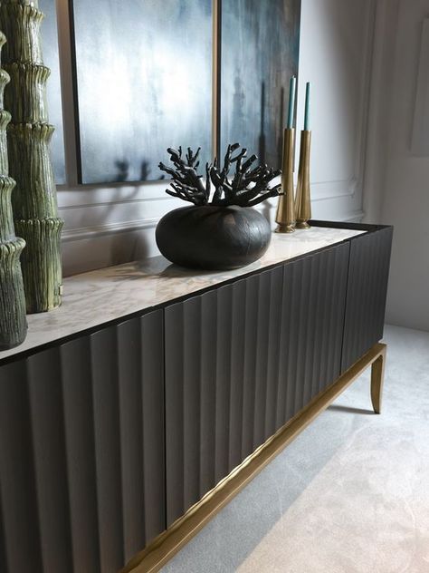 Luxury Console, Luxury Sideboard, Sideboard Modern, Dining Room Console, Mdf Panel, Console Table Design, Sideboard Designs, Modern Sideboard, Home Entrance Decor