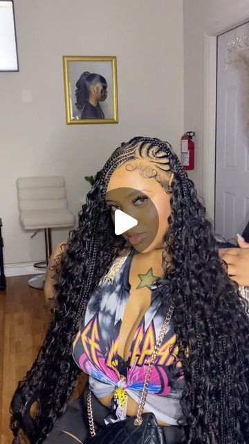 South Jersey Hairstylist on Instagram: "I JUST GET IT DONEEE🥶🔥🔥  STYLE: Boho Fulani Braids (FULL) LENGTH: Knee  🎀 BOOK NOW! LINK IN BIO - - - -  #boho #bohobraids #bohoknotless #bohoknotlessbraids #bohemian #bohemianbraids #bohemianknotless #bohemianknotlessbraids #vacation #njbraider #southjersey #southjerseybraider #fulanibraids #fulani #freestyle #design #designerbraids" Boho Knotless Braids With Cornrows, Trible Braids Freestyle Boho, Boho Ponytail Braid, Feed In Boho Braids, Boho Lemonade Braids Black Women, Cornrow Boho Braids, Bohemian Cornrows Braids, Fulani Bohemian Braids, Bohemian Fulani Braids