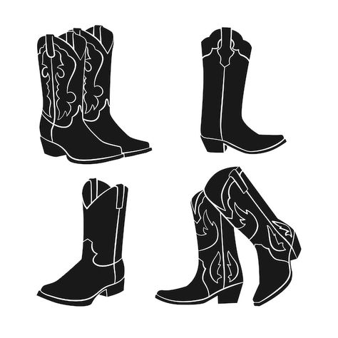 Cowboy Embroidery, Silhouette Illustration, Big Project, Vector Hand, Funny Birthday Cards, Birthday Humor, Cowboy Boots, Graphic Resources, Art Projects