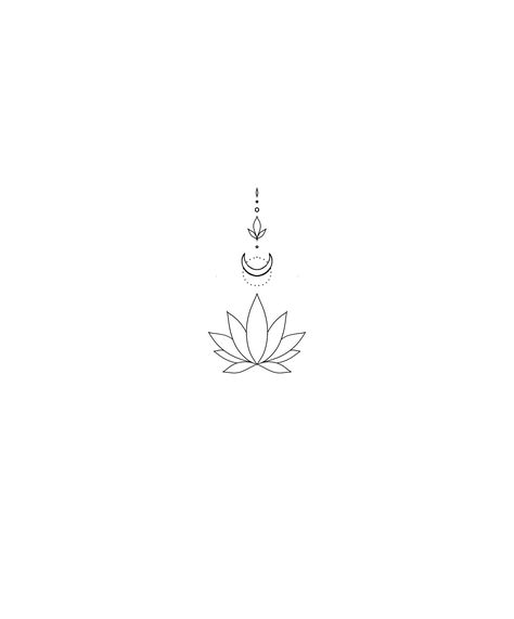 Bali Tattoo Ideas Lotus Flowers, Lotus Yoga Tattoo, Lotus Back Tattoo Women, Lotus Moon Tattoo Design, Family Symbol Tattoos, Lotus Tattoo Design For Women, Lotus Moon Tattoo, Moon And Lotus Tattoo, Tiny Lotus Tattoo