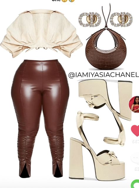 Nude Brunch Outfit Black Woman, Nude Outfit Black Women, Plus Size Dressy Outfits, Plus Size Baddie Outfits Going Out, Plus Size Brunch Outfit, Brown Outfits For Black Women, Plus Size Club Outfits Night Out, Baddie Brunch Outfit, Brunch Attire