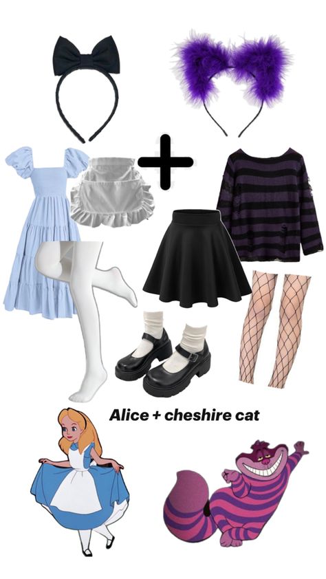 Chesire Cat Costume, Halloween Duo Costume, Alice And Cheshire Cat, Cheshire Cat Halloween, Halloween Duo, Cheshire Cat Costume, Halloween Duos, Rapunzel Costume, Duo Costumes