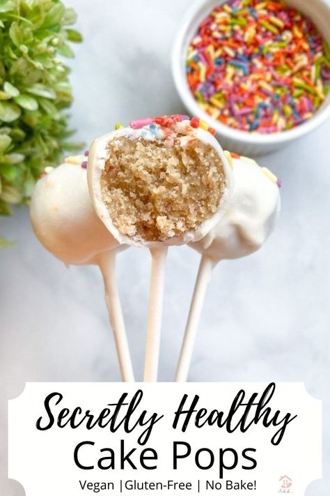 cake pops How To Make Healthy Cake Pops, Cake Pop Healthy, Gluten And Dairy Free Birthday Desserts, Gluten Free Birthday Treats For School, Cake Pops Recipe Healthy, Gluten And Dairy Free Cake Pops, Dairy Free Cake Pops Recipes, Healthier Cake Pops, Healthy Cake Pops Recipe For Kids