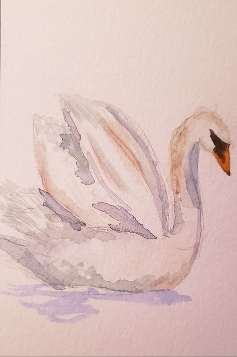 Pretty Watercolor Paintings, Ethereal Watercolor, Reference Art, Inspiration Painting, Watercolour Inspiration, Cute Paintings, Painting Inspo, White Swan, Sketchbook Ideas