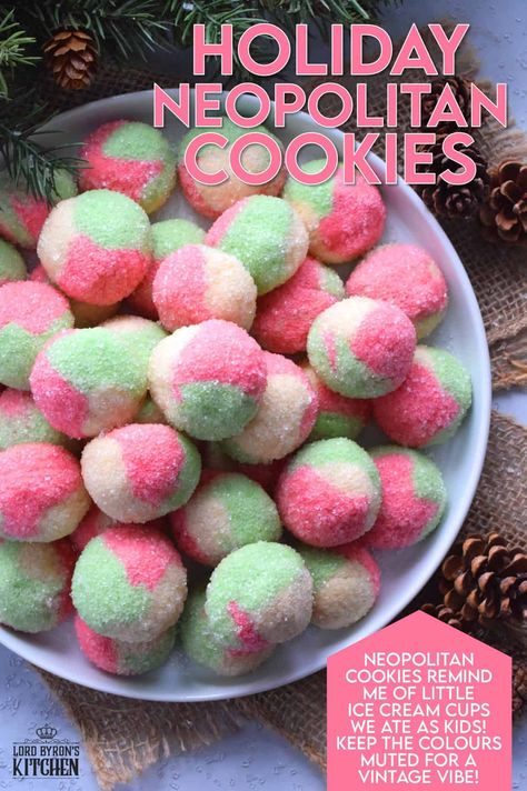 Holiday Neopolitan Cookies - Lord Byron's Kitchen 3 Ingredient Butter Cookies, Christmas Cookie Recipes Holiday, Cookies Holiday, Cake Mug, White Cookie, Snowball Cookies, Italian Cookies, Xmas Cookies, Creative Cookies