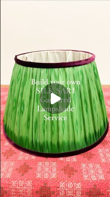 Chloe Jonason | Soft-furnishings & Upholstery | Vintage Textiles on Instagram: "💡Build your own silk sari gathered lampshade service💡 🌿Here in our leafy Lincolnshire studio, we can magically turn a beautiful vintage silk sari into a one-of-a-kind lampshade, for you adding a touch of character to your home décor. 🏡💫 🌟 How it works: 1️⃣ Explore our exclusive collection of vintage silk saris in The Vintage Silk Sari Section. 2️⃣ Choose the sari that speaks to your style and add it to your cart. 3️⃣ Select your preferred lampshade size from the available options and add it to your cart. 4️⃣ Your lampshade will come with a self-bound trim for an elegant finish by default. 5️⃣ If you have specific design preferences, leave instructions during checkout or email us at studio@chloejonasoninte Gathered Lampshade, Red Lamp Shade, Silk Sari, Vintage Textiles, Vintage Silk, Soft Furnishings, Exclusive Collection, Build Your Own, The Vintage