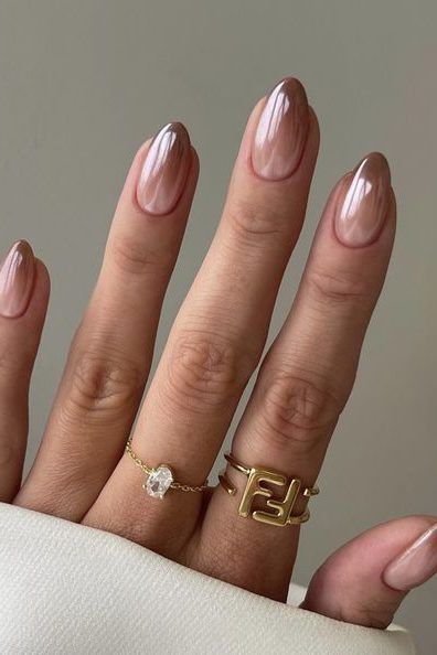 Chocolate Milk Winter Nails Ombre Chrome Nails, Cute Pink Nails, Simple Fall Nails, Purple Nail Designs, Manicure Inspiration, Smink Inspiration, Fake Nails With Glue, Almond Nails Designs, Makijaż Smokey Eye