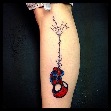 Superhero Tattoos - Spiderman & web | #inked Spiderman Tattoo, Spiderman Web, Man Tattoo, Web Tattoo, Marvel Tattoos, Disney Tattoos, Fake Tattoos, Piercing Tattoo, Love Tattoos