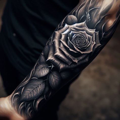 Statement Tattoo, Cover Up Tattoos For Men, Inside Of Arm Tattoo, Realistic Flower Tattoo, Best Cover Up Tattoos, Tattoo Quotes For Men, Romantic Tattoo, Tattoo Chest, Rose Tattoos For Men