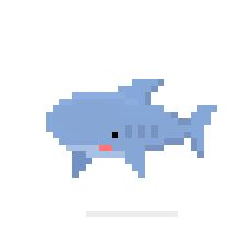 Shark by Lucile Patron 280 X 280 Pixels Icon, 32bit Pixel Art, Shark Pixel Art, 32 Bit Pixel Art, Pixel Animals, How To Pixel Art, Piskel Art, Pixel Characters, Pixel Animation