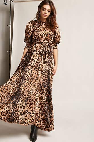 ETA Leopard Print Satin Maxi Dress Monsoon Fashion, Dynasty Outfits, Animal Print Dress Casual, Short Long Dresses, Leopard Print Outfits, Formal Cocktail Party, Animal Print Maxi Dresses, Beautiful Evening Dresses, Leopard Print Maxi Dress