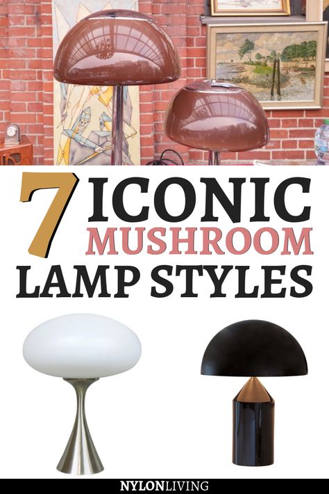 Have you notice that the stylish mushroom lamp is having a resurgence in popularity? In addition to iconic mushroom lamp shade styles like the Panthella Lamp, Atollo Lamp, Bauhaus Lamp and the Snoopy Lamp, there are some great replica mushroom lamps out there. Here are 7 iconic mushroom lamp styles to inspire you in your search for your perfect accent table lamp! #mushroomlamp #lamp #lampdesign #lampideas #bauhauslamp Mushroom Lamp Shade, Snoopy Lamp, Atollo Lamp, Panthella Lamp, Short Table Lamps, Lamp Styles, Colourful Interiors, Bauhaus Lamp, Mushroom Lamps