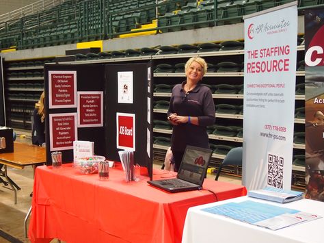 career fair setup | HR Associates Attends WPAFB Job Fair Fair Booth Ideas, Job Fair Booth, Volunteer Fair, List Of Careers, Rollup Banner Design, Bicycle Paint Job, Event Booth Design, Fair Booth, School Jobs