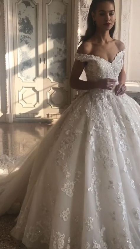 Exuding princess vibes ✨❤️ in 2022 | Sparkle wedding dress, Puffy wedding dresses, Fancy wedding dresses Romantic Ball Gown Wedding Dress, Wedding Inspo Elegant Dress, Wedding Dresses Puffy, Dream Dress Wedding, Garden Wedding Gown, Wedding Dresses Pretty, Cinderella Wedding Dress, Wedding Dresses London, Puffy Wedding Dresses