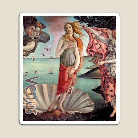 Get my art printed on awesome products. Support me at Redbubble #RBandME: https://www.redbubble.com/i/magnet/The-Birth-of-Venus-by-Sandro-Botticelli-Reinterpreted-by-ACCI-Dressed-Up-by-VanyssaGraphics/87642360.TBCTK?asc=u Sandro Botticelli Paintings, Birth Of Venus Botticelli, Botticelli Art, Botticelli Paintings, Birth Of Venus, Sandro Botticelli, Uffizi Gallery, Francisco Goya, Gold Poster