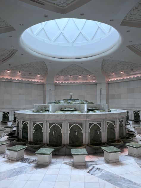 Ablution area #UAE #AbuDhabi #Islam #aesthetic #architecture #geometry Wudu Area Design, Ablution Area Design, Ablution Design, Uae Architecture, Architecture Geometry, Mosque Design Islamic Architecture, Islam Aesthetic, Healing Centre, Aesthetic Architecture