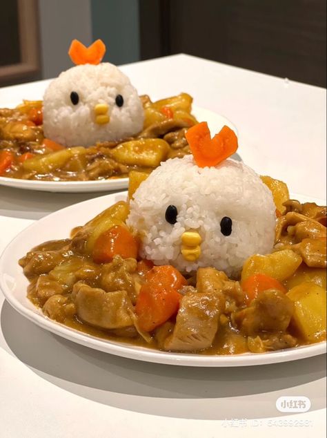 Kawaii Dinner, Decorações Com Comidas, Mapo Tofu, Kawaii Cooking, Healthy Food Dishes, Easy Food Art, Food Recepie, Idee Pasto Sano, Fun Kids Food