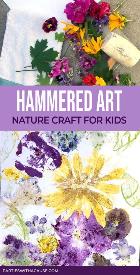 Nature Art Preschool Ideas, Earth Day Activities For Older Kids, Pandas, Nature Flower Vases For Kids, Nature Process Art Preschool, Botany Art Project, Art Made Out Of Nature, Flower Smash Art, Summer Diy Projects For Kids