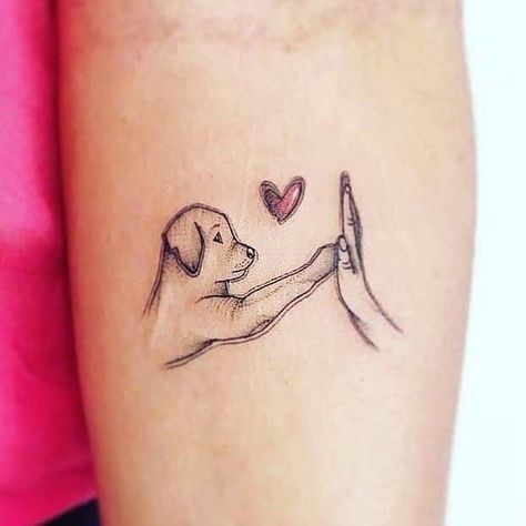 Adorable Puppy Love Hand Tattoos for Girls: Cute and Simple Designs! Strength Tattoo Designs, Feminine Thigh Tattoos, Simple Hand Tattoos, Puppy Tattoo, Small Dog Tattoos, Simple Tattoos For Women, Black Tattoo Cover Up, Hand Tattoos For Girls, Strength Tattoo