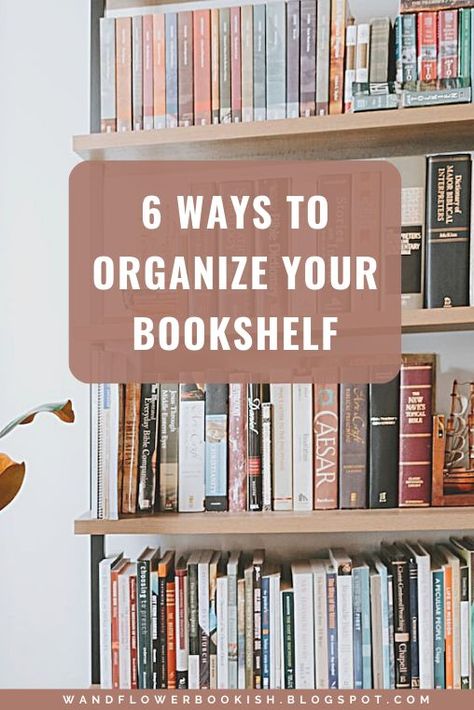 Six Ways to Organize Your Bookshelf Ways To Organize Your Bookshelf, Arranging Bookshelves, Bookshelves Aesthetic, Aesthetic Bookstagram, Aesthetic Bookshelf, Bookshelf Aesthetic, Office Bookshelves, Bookshelf Organization, Reading Tips