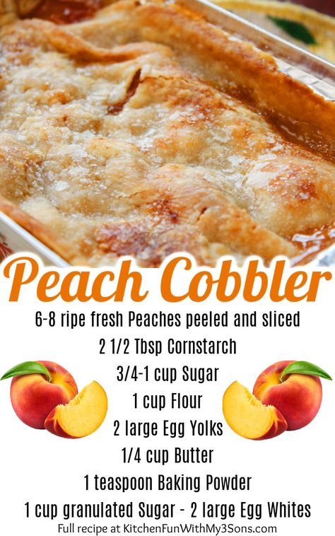 Fresh Peach Cobbler Recipe, Can Peach Cobbler, Canned Peach Cobbler Recipe, Good Peach Cobbler Recipe, Best Peach Cobbler, Fresh Peach Cobbler, Cobbler Recipes Easy, Easy Peach Cobbler Recipe, Cobbler Easy